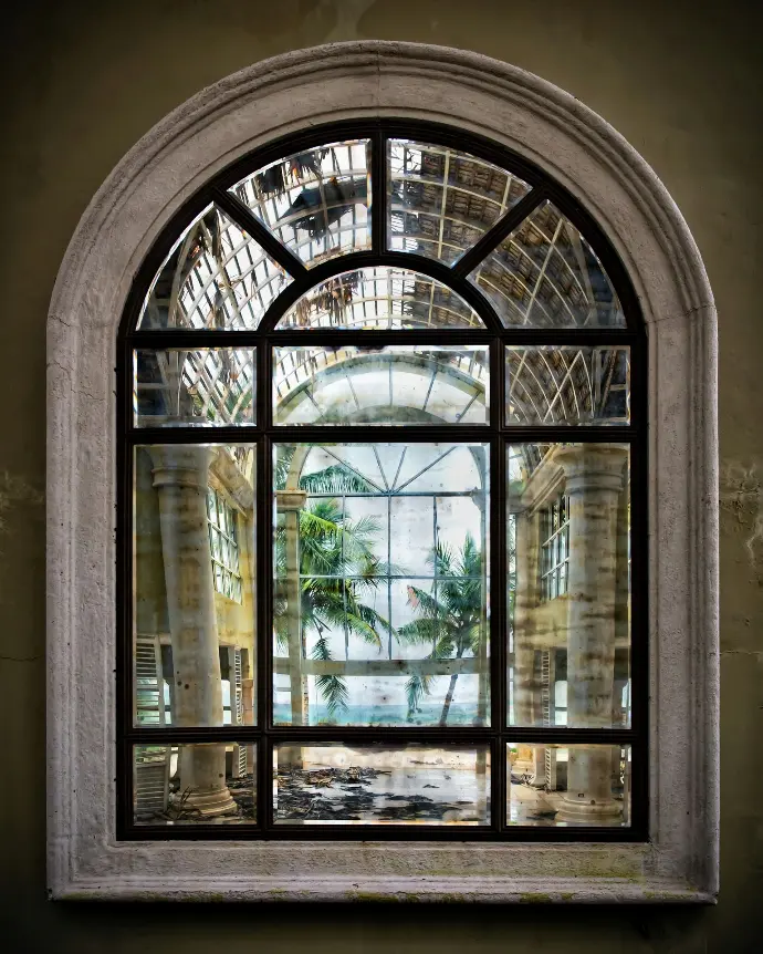 Image of a window with a view from a house